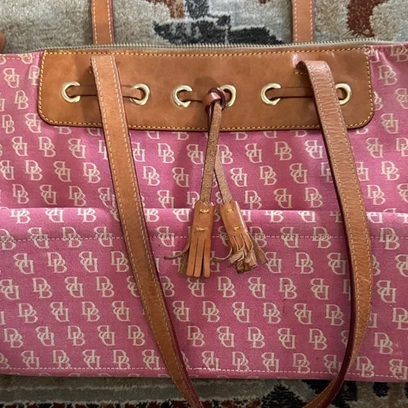 Dooney & Bourke Pink and Tan Tote - Picture 2 of 11